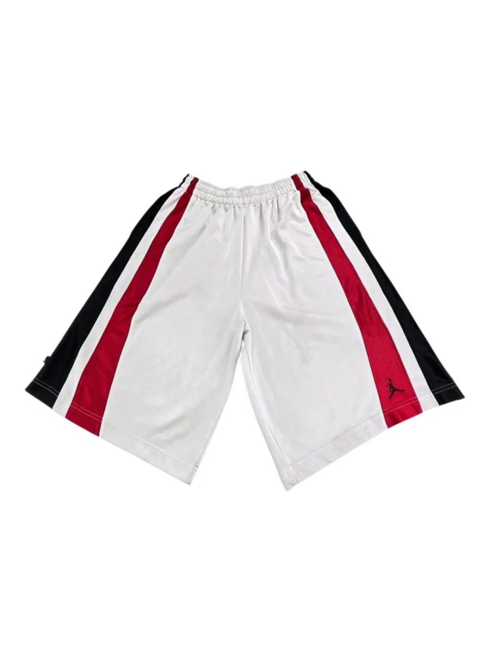 Air Jordan Dazzle Shorts Mens L Shiny Basketball White Red Black Baggy Y2K